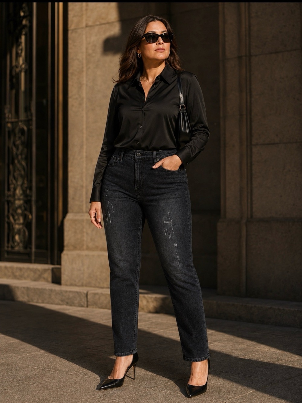 Dolce & Gabbana Black Distressed Stretch Straight Jeans IT 48 US 14